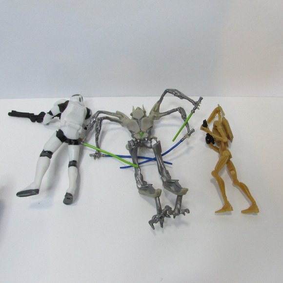 lot Star Wars figures Vader Fett Greivous Jar Jar Yoda C3 R2 Wicket Chewy droids - Picture 3 of 12